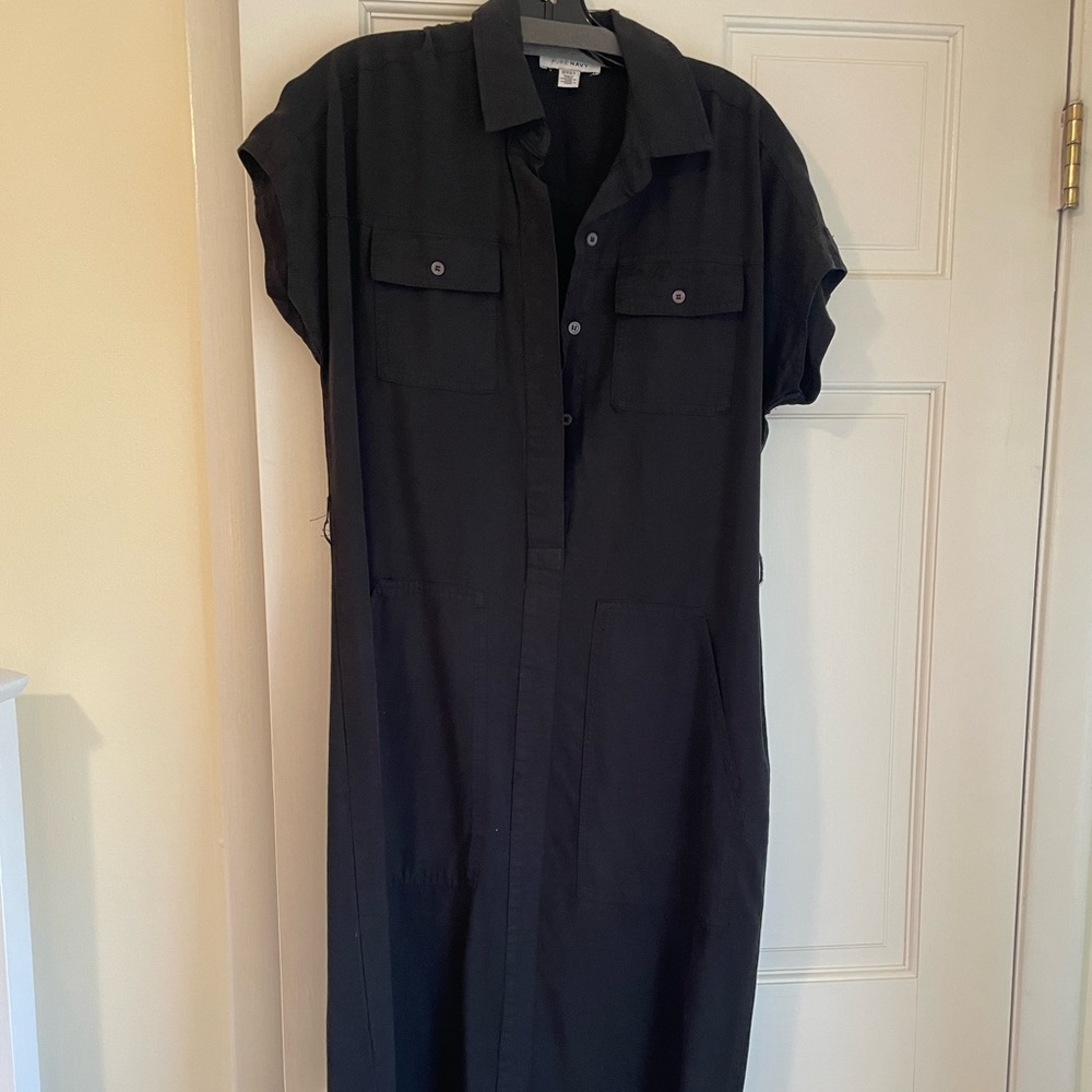 Black button up dress
